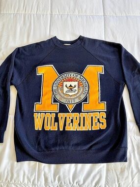 Vintage University of Michigan Wolverines Sweatshirt Size Large